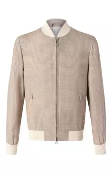 Бомбер из шерсти и шелка Stefano Ricci