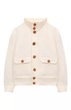 Бомбер изо льна и шерсти Brunello Cucinelli