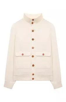 Бомбер изо льна и шерсти Brunello Cucinelli