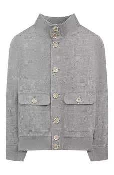 Бомбер изо льна и шерсти Brunello Cucinelli