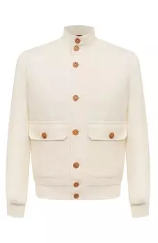 Бомбер изо льна и шерсти Brunello Cucinelli