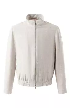 Бомбер изо льна и шерсти Brunello Cucinelli
