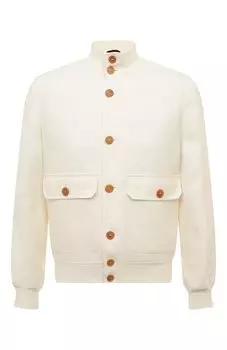 Бомбер изо льна и шерсти Brunello Cucinelli