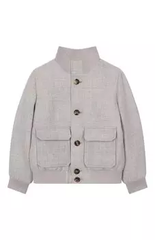 Бомбер изо льна и шерсти Brunello Cucinelli