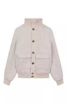 Бомбер изо льна и шерсти Brunello Cucinelli