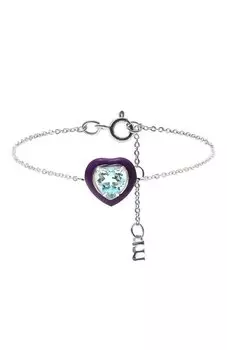 Браслет с сердцем из голубого топаза Moonka