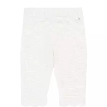 Брюки фактурной вязки из хлопка и кашемира с фигурной отделкой Tartine Et Chocolat