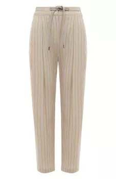 Брюки из хлопка и льна Brunello Cucinelli
