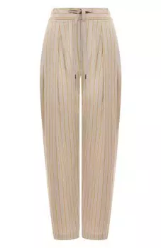 Брюки из хлопка и льна Brunello Cucinelli