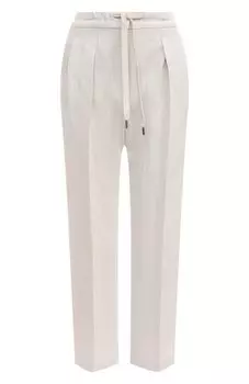 Брюки из хлопка и льна Brunello Cucinelli