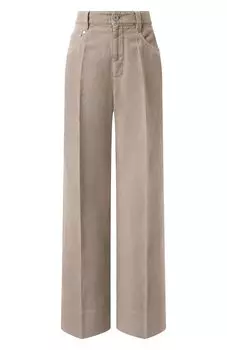 Брюки из хлопка и льна Brunello Cucinelli