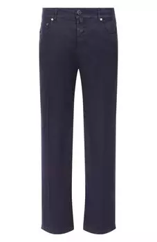 Брюки из хлопка и льна Kiton
