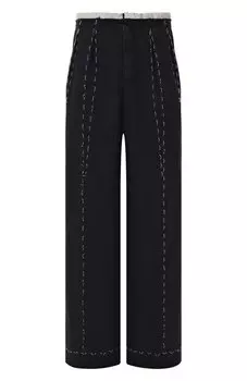 Брюки из хлопка и льна Maison Margiela