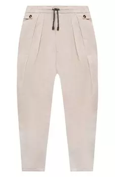 Брюки из льна и хлопка Brunello Cucinelli