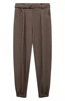 Брюки из шерсти и хлопка Brunello Cucinelli