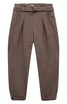 Брюки из шерсти и хлопка Brunello Cucinelli