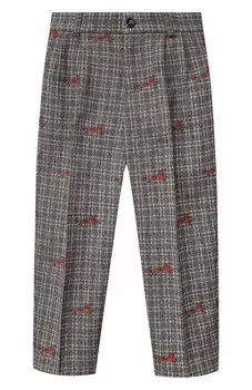 Брюки из шерсти и хлопка Gucci