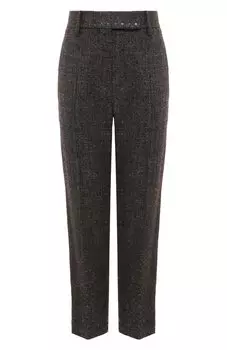 Брюки из шерсти и льна Brunello Cucinelli