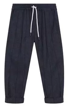 Брюки из шерсти и льна Brunello Cucinelli