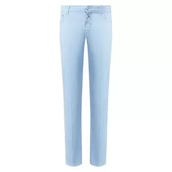 Брюки из смеси льна и хлопка Kiton