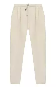Брюки изо льна и хлопка Brunello Cucinelli