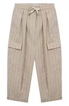 Брюки изо льна и хлопка Brunello Cucinelli