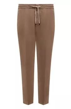 Брюки изо льна и хлопка Brunello Cucinelli