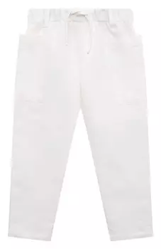 Брюки изо льна и хлопка Emporio Armani