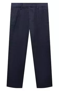 Брюки изо льна и хлопка Emporio Armani