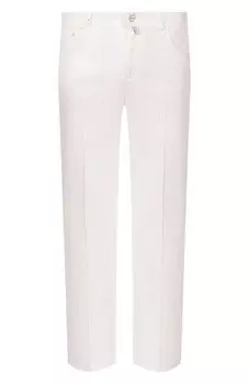 Брюки изо льна и хлопка Kiton