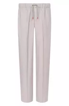 Брюки изо льна и хлопка Kiton