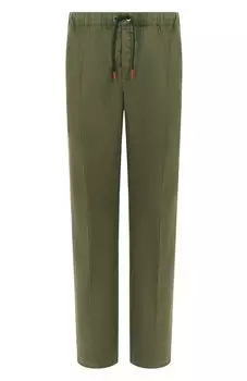 Брюки изо льна и хлопка Kiton