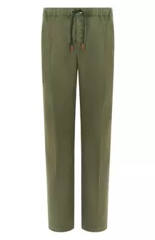 Брюки изо льна и хлопка Kiton