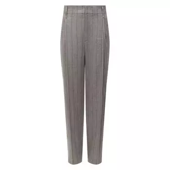 Брюки изо льна и шерсти Brunello Cucinelli