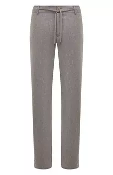 Брюки изо льна и шерсти Canali