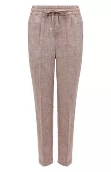 Брюки изо льна и шерсти Kiton