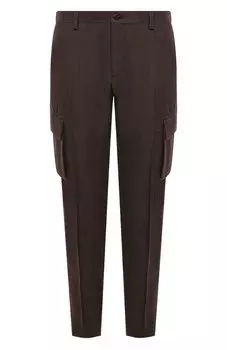 Брюки-карго из шерсти и льна Corneliani