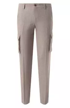 Брюки-карго из шерсти и льна Corneliani