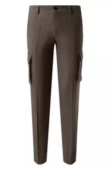 Брюки-карго из шерсти и льна Corneliani