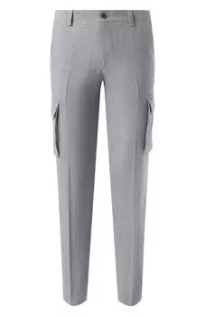 Брюки-карго из шерсти и льна Corneliani