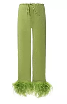 Брюки с отделкой перьями OSEREE