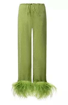 Брюки с отделкой перьями OSEREE