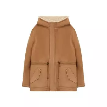 Дубленка с капюшоном Yves Salomon Enfant