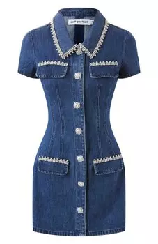 Джинсовое платье self-portrait