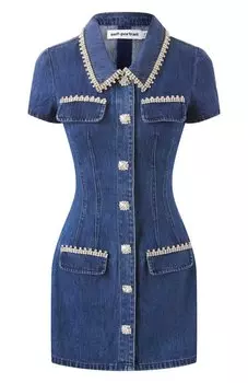 Джинсовое платье self-portrait