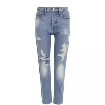 Джинсы прямого кроя с потертостями Frame Denim