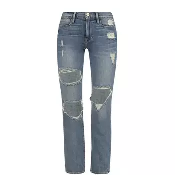 Джинсы прямого кроя с потертостями Frame Denim