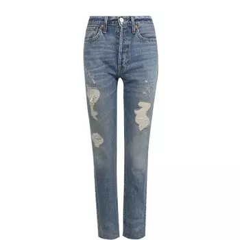 Джинсы прямого кроя с потертостями Re/Done