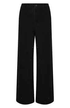 Джинсы с отделкой стразами self-portrait