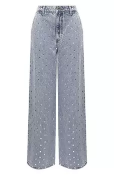 Джинсы с отделкой стразами self-portrait